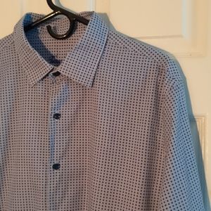 Tasso Elba Polka Dot Long Sleeve Collar Shirt . XL
